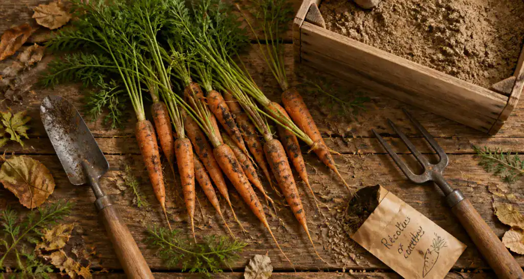 quand recolter les carottes fraiches arrachées sur table