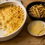 Que faire avec des frite : gratin de frites au fromage, croûte dorée