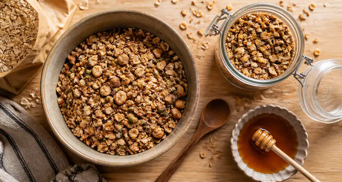 Recette muesli maison healthy : bol de muesli sans sucres cachés