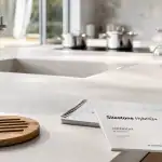 Silestone plan de travail de cuisine moderne, finition Suede, évier sous plan