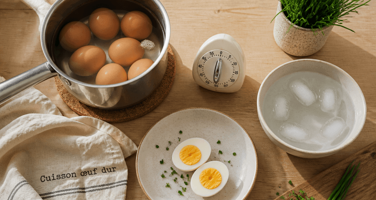 temps cuisson oeuf dur eau froide casserole minuteur oeufs durs