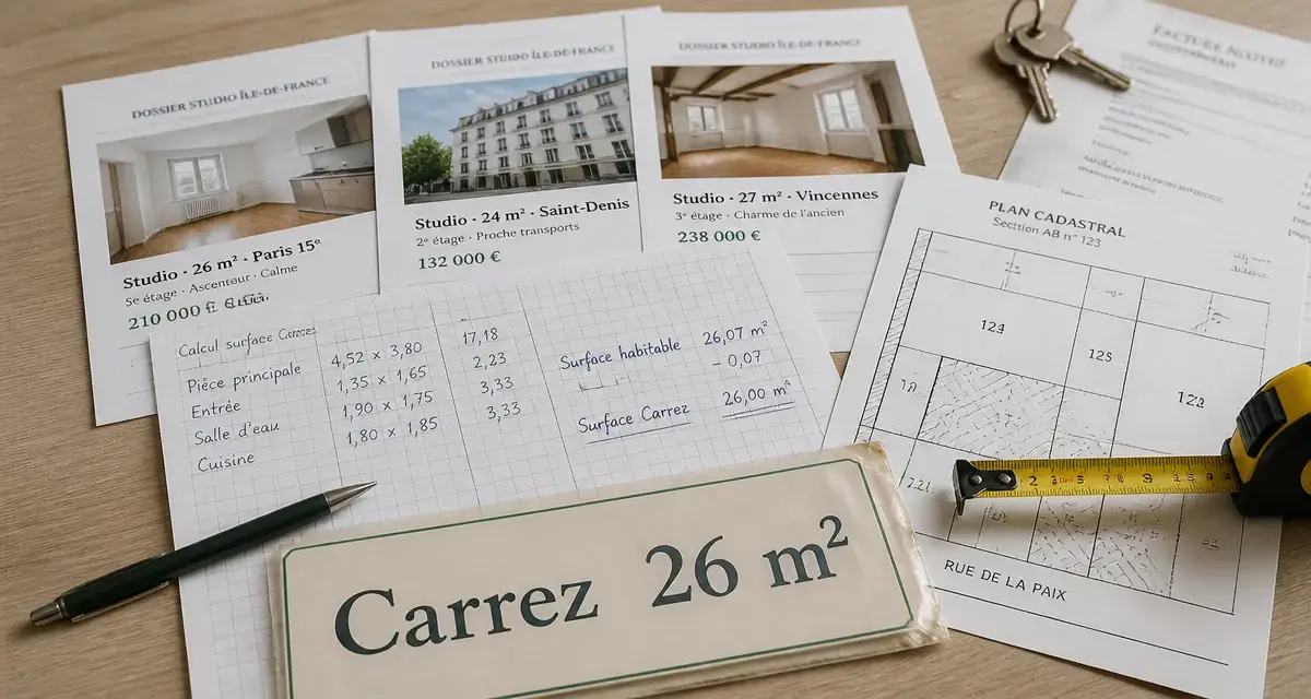 Achat studio ile de france : dossier, Carrez et prix avant signature