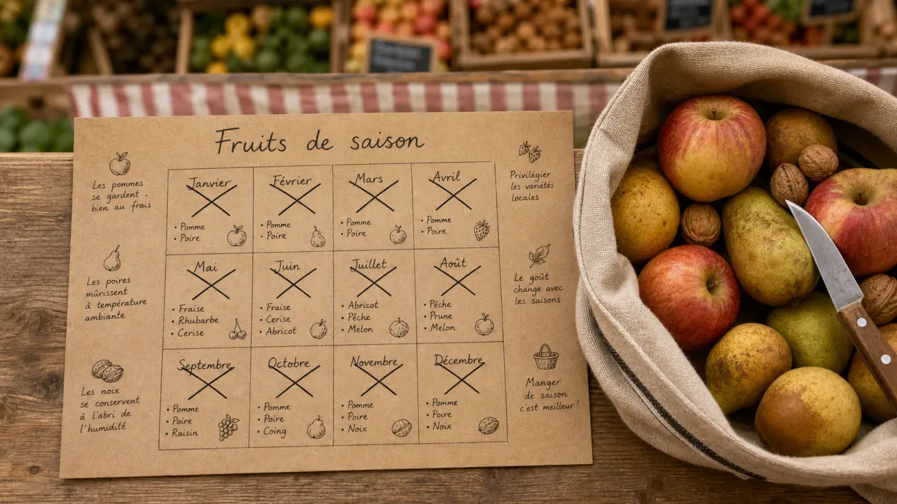 Calendrier fruits de saison : saisonnalité des fruits (pomme, poire)