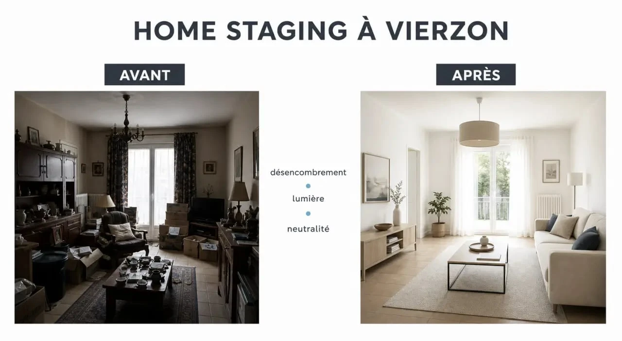 Home staging vierzon : avant/après d’un salon réagencé et plus lumineux