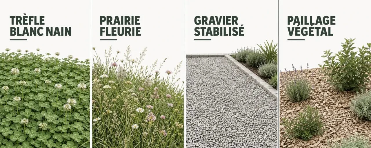 Par quoi remplacer le gazon : comparatif visuel des alternatives pour le jardin