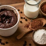 Mug cake sans oeuf au chocolat, cœur coulant