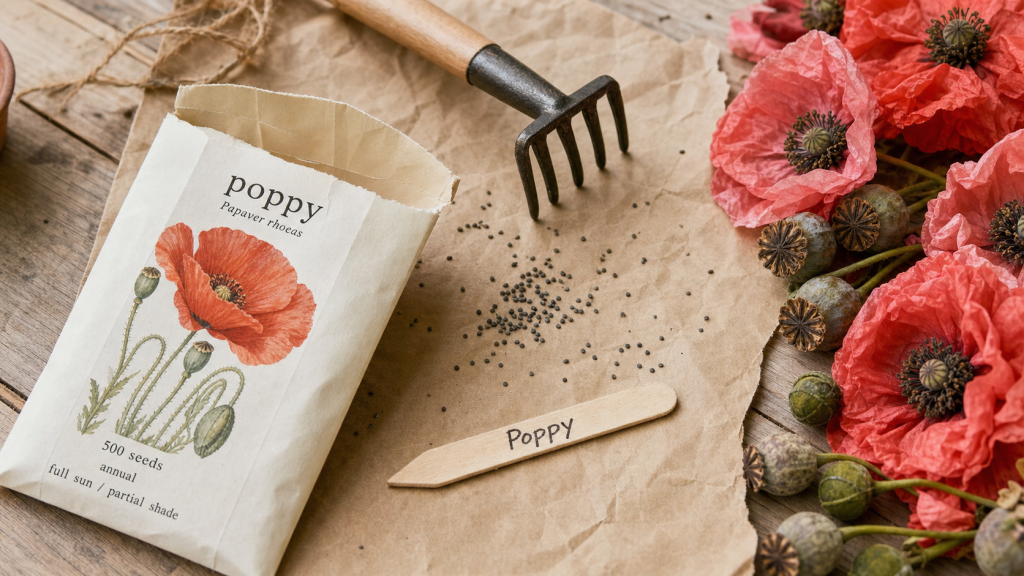poppy fleur : graines et semis direct fin mars à fin mai