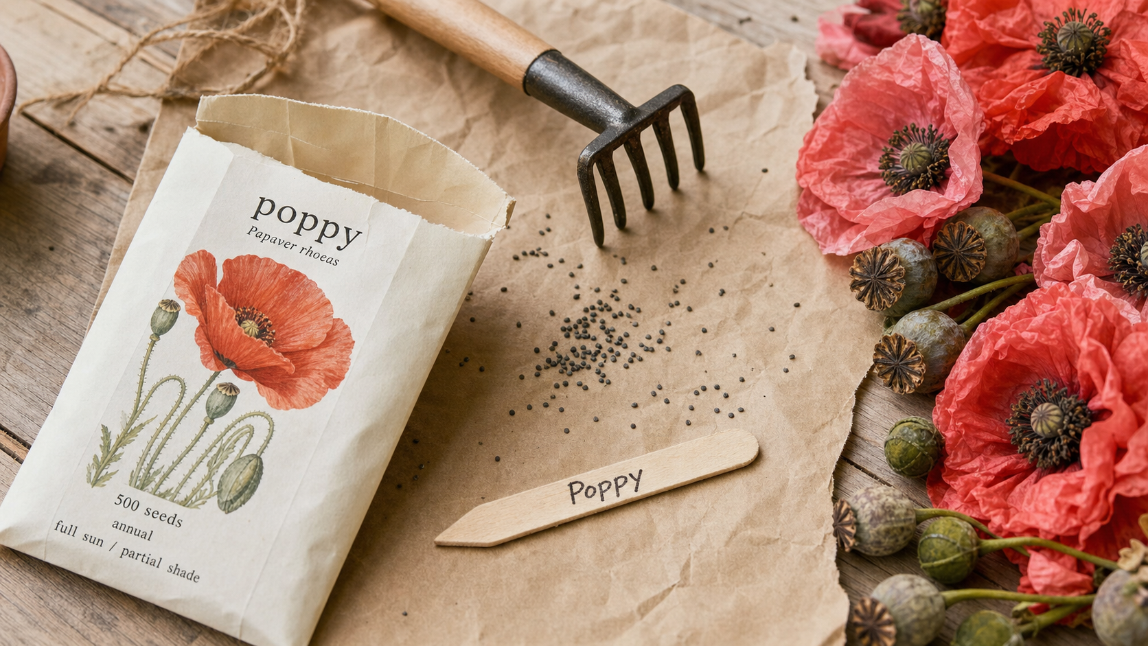 poppy fleur : graines et semis direct fin mars à fin mai