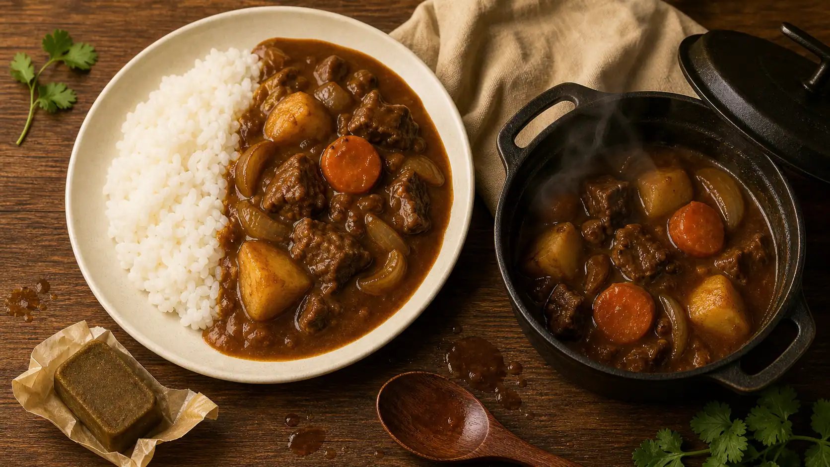 Recette curry japonais maison : sauce brune épaisse et riz vapeur