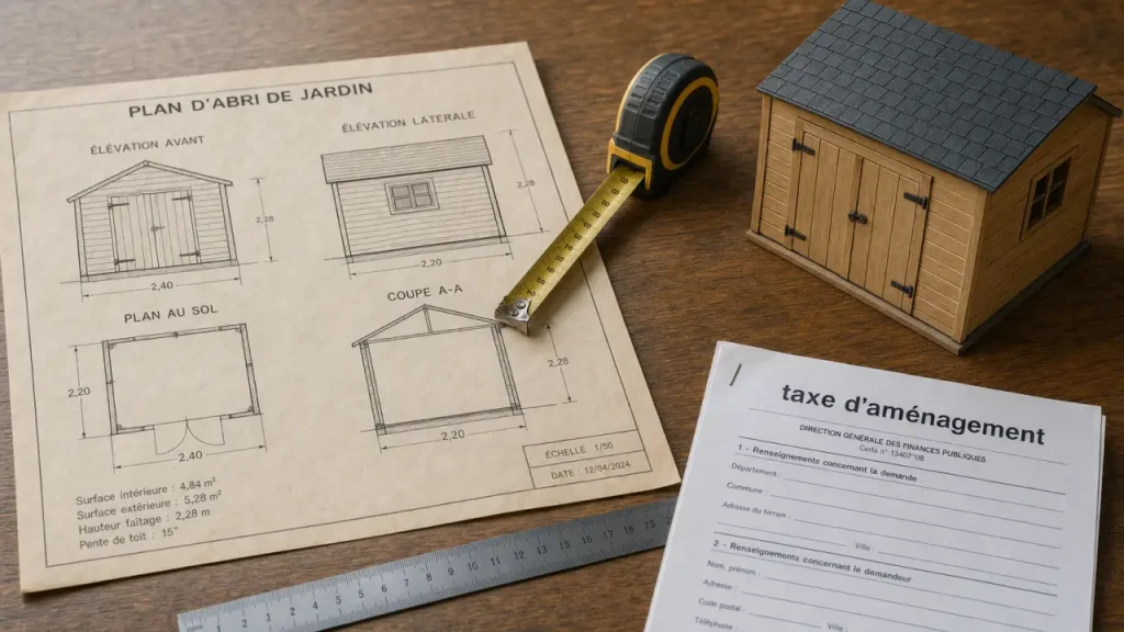 Taxe d’aménagement d’un abri de jardin : 5 m², 1,80 m et l’autorisation qui change tout