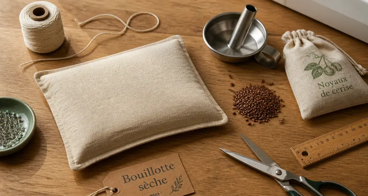Tutoriel bouillotte seche : bouillotte sèche maison en coton avec graines de lin et coutures sûres