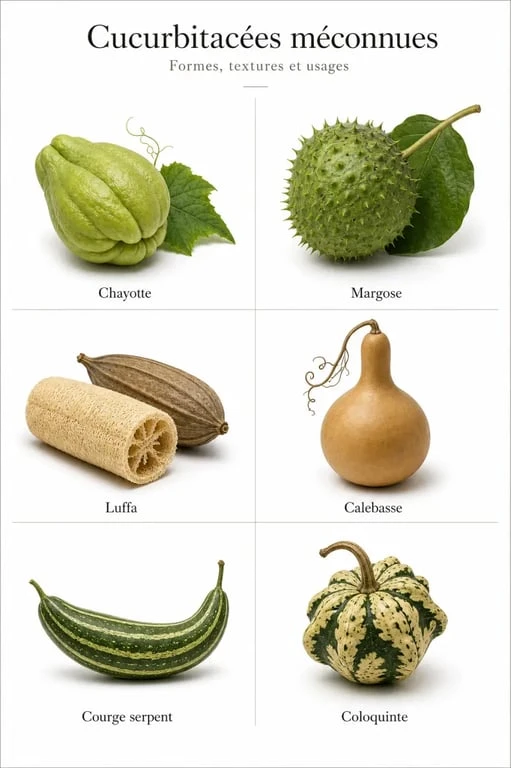 Cucurbitacées liste des espèces moins connues en images