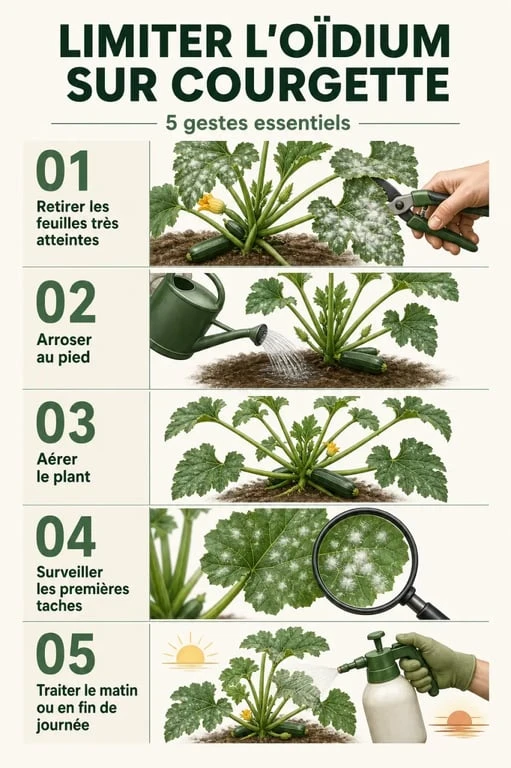 Traitement oidium courgette : gestes de prévention et actions curatives au potager