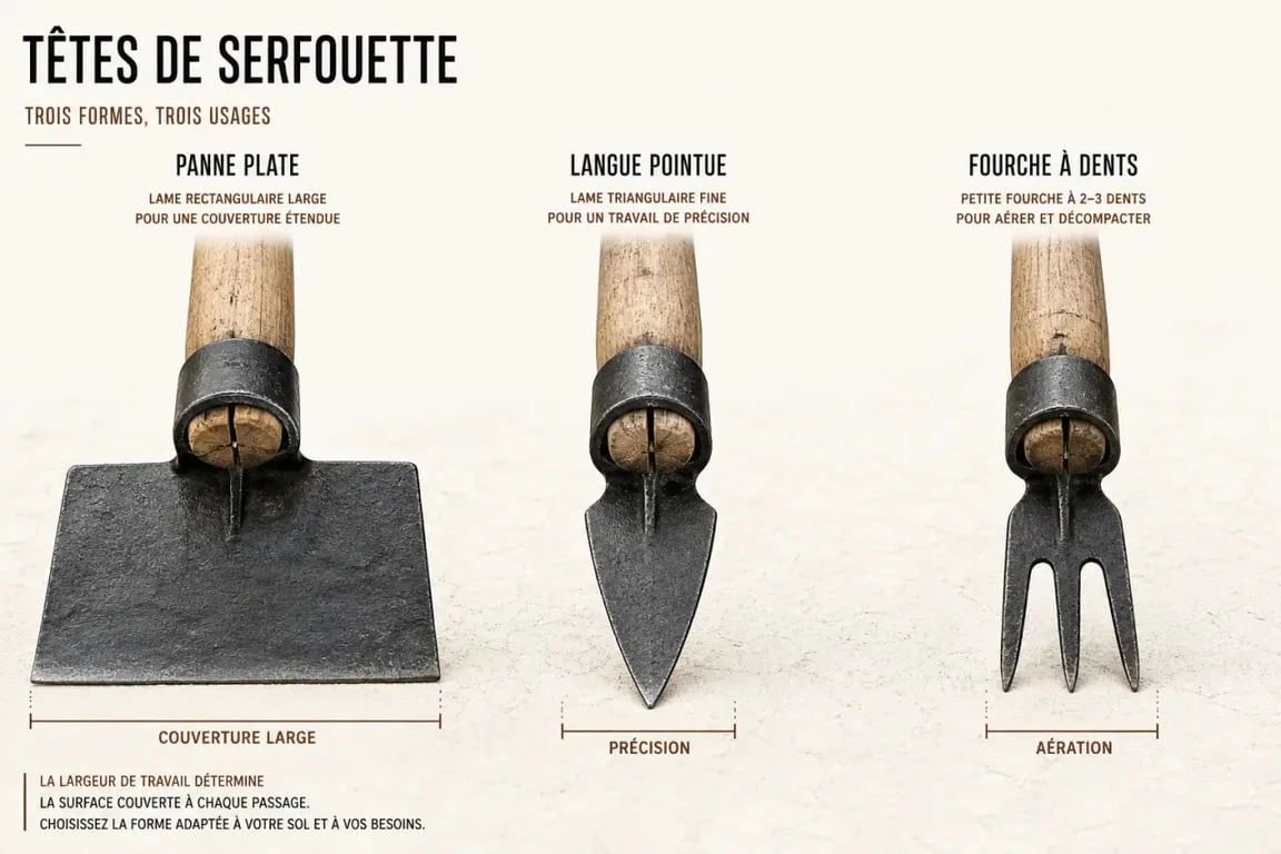 Serfouette ou binette : têtes et formes de l’outil pour mieux choisir