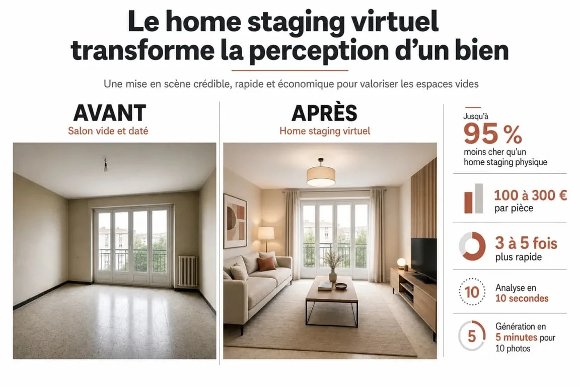 Home staging virtuel : avant/après d’un intérieur avec chiffres clés