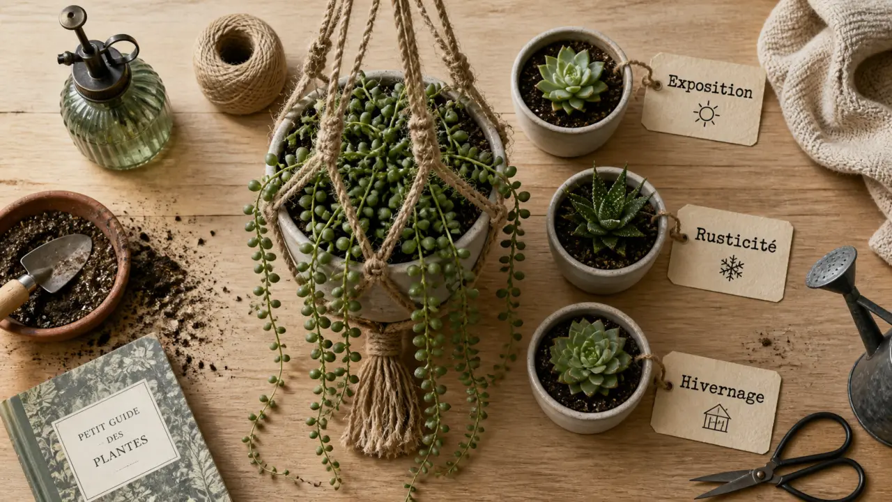 Plantes grasse retombantes en pot : soleil, rusticité et hivernage