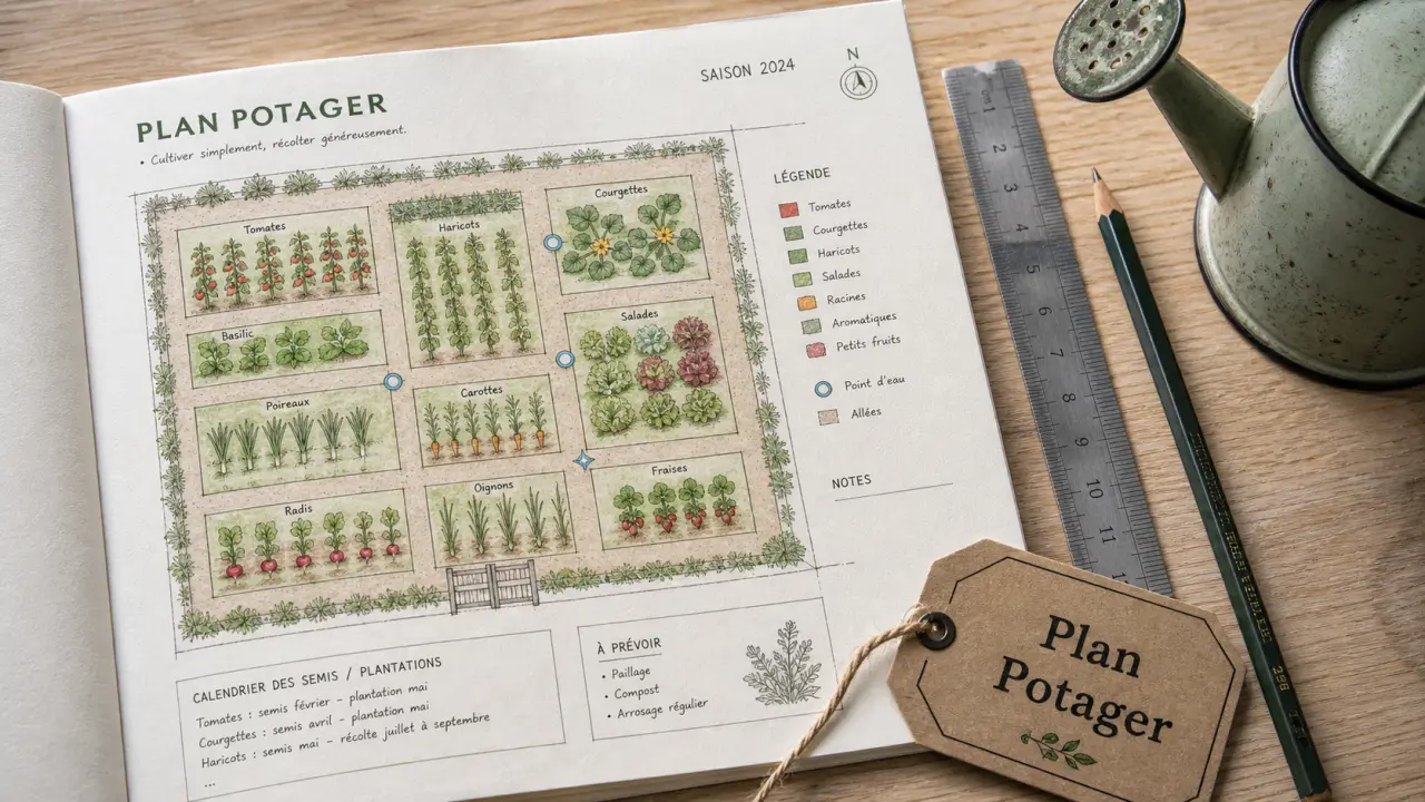 Potager plan 80 cm de planches : semis et récoltes