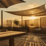Terrasse ombragée plein sud avec voile d’ombre