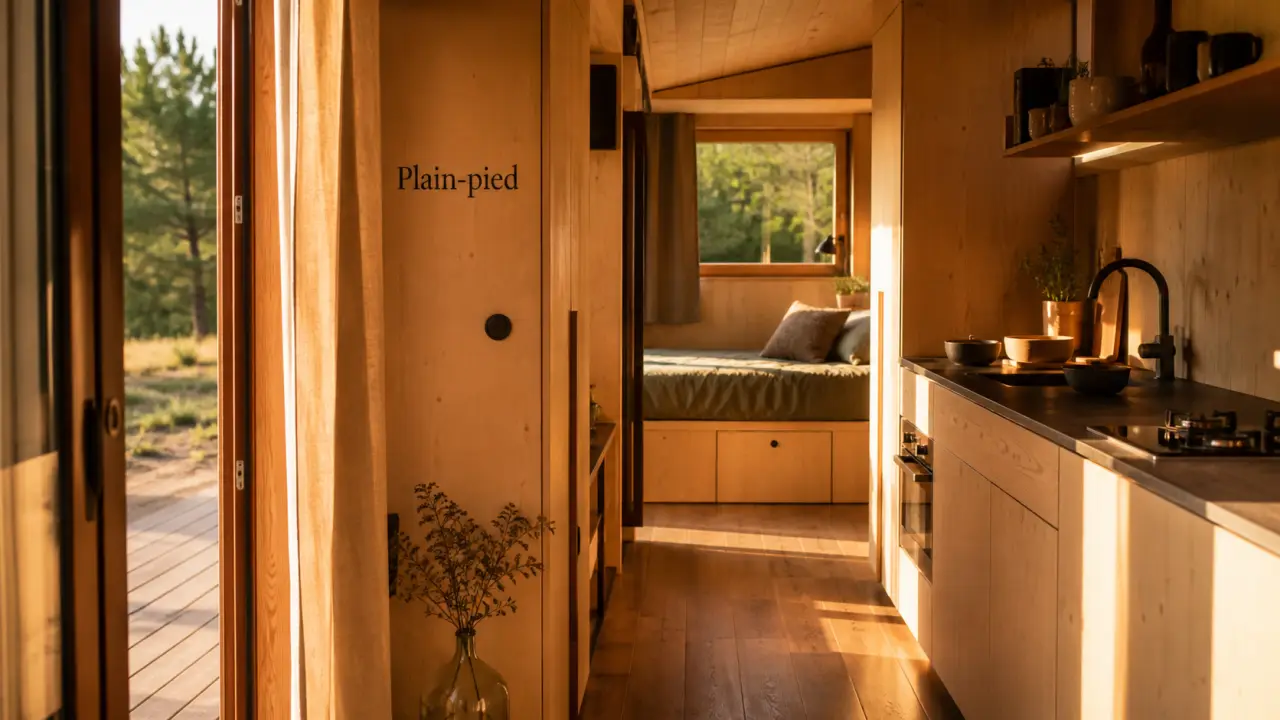 Tiny house plain pied : entrée sans marche