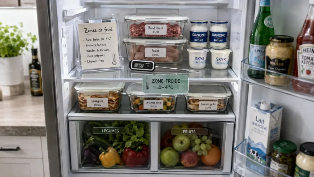 Ranger son frigo sans mélanger les aliments : zones de froid, dates et contenants