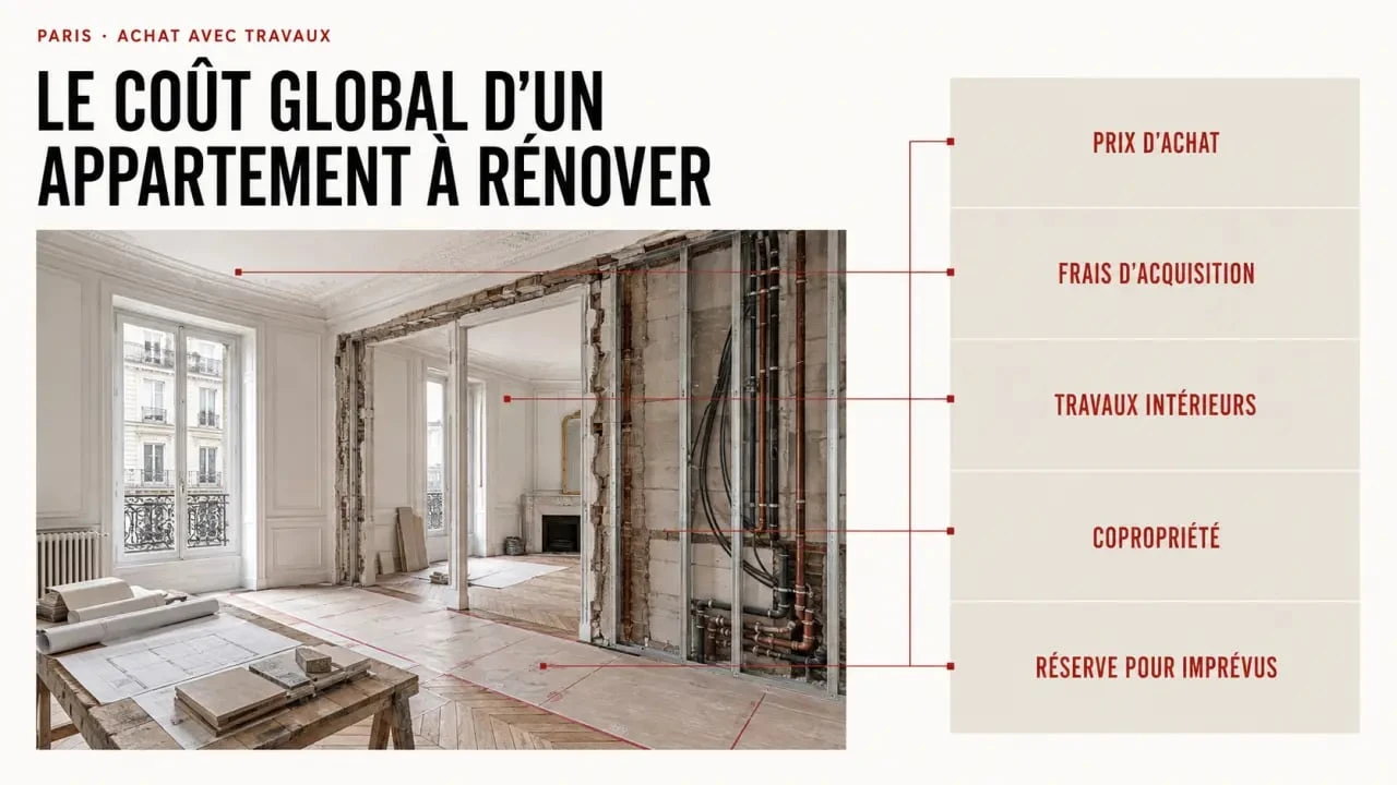 Acheter appartement avec travaux Paris : les postes du budget global de rénovation