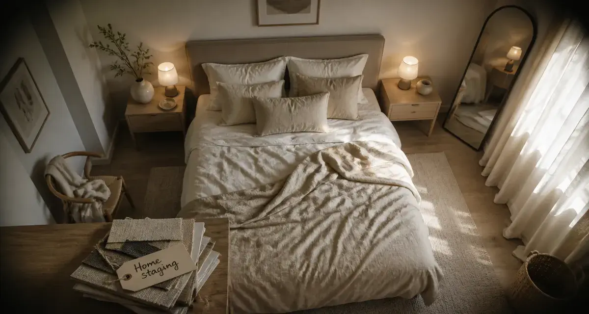 Home staging chambre : lit et lumière, chambre désencombrée