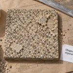 Problème moquette de pierre : fissure sur moquette dégradée, résine décollée