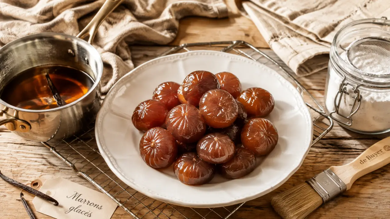 Recettes des marrons glacés fondants et brillants, marrons glacés en sirop