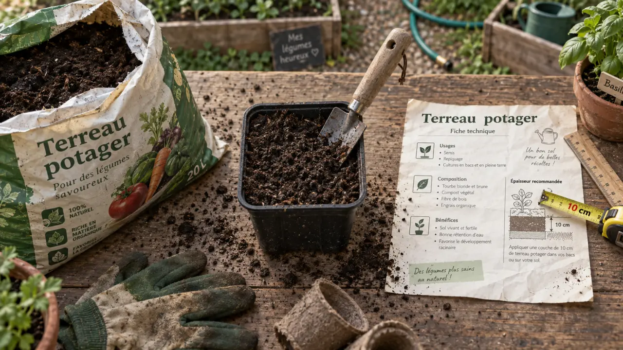 Terreau potager pour enrichir le sol sans le saturer, 100 L/m²