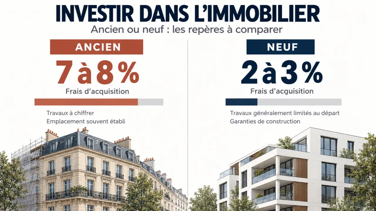 Investissement immobilier ancien : comparaison des frais, travaux et garanties entre ancien et neuf