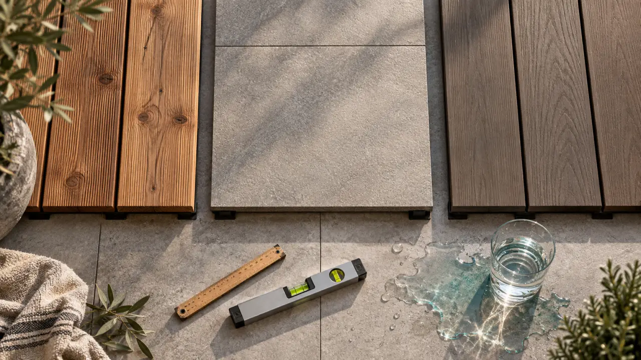 Terrasse bois ou carrelage antidérapant : pas de flaque, moins de glissades